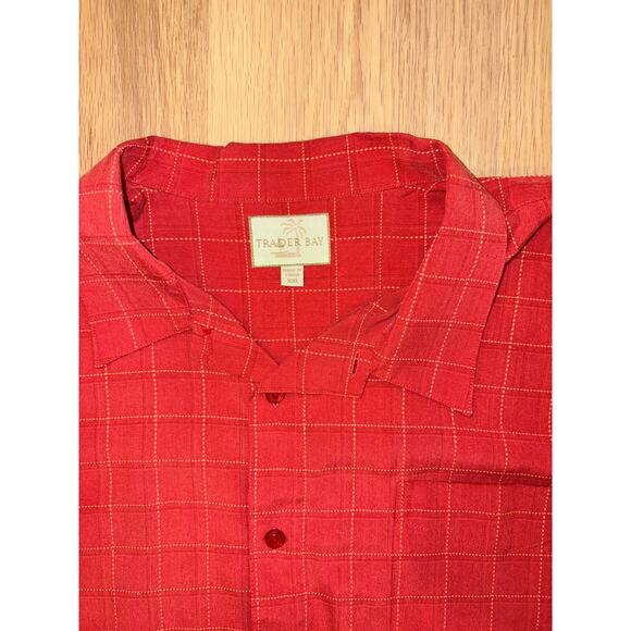 Trader bay red orange short sleeve button up size XXL - Picture 3 of 3